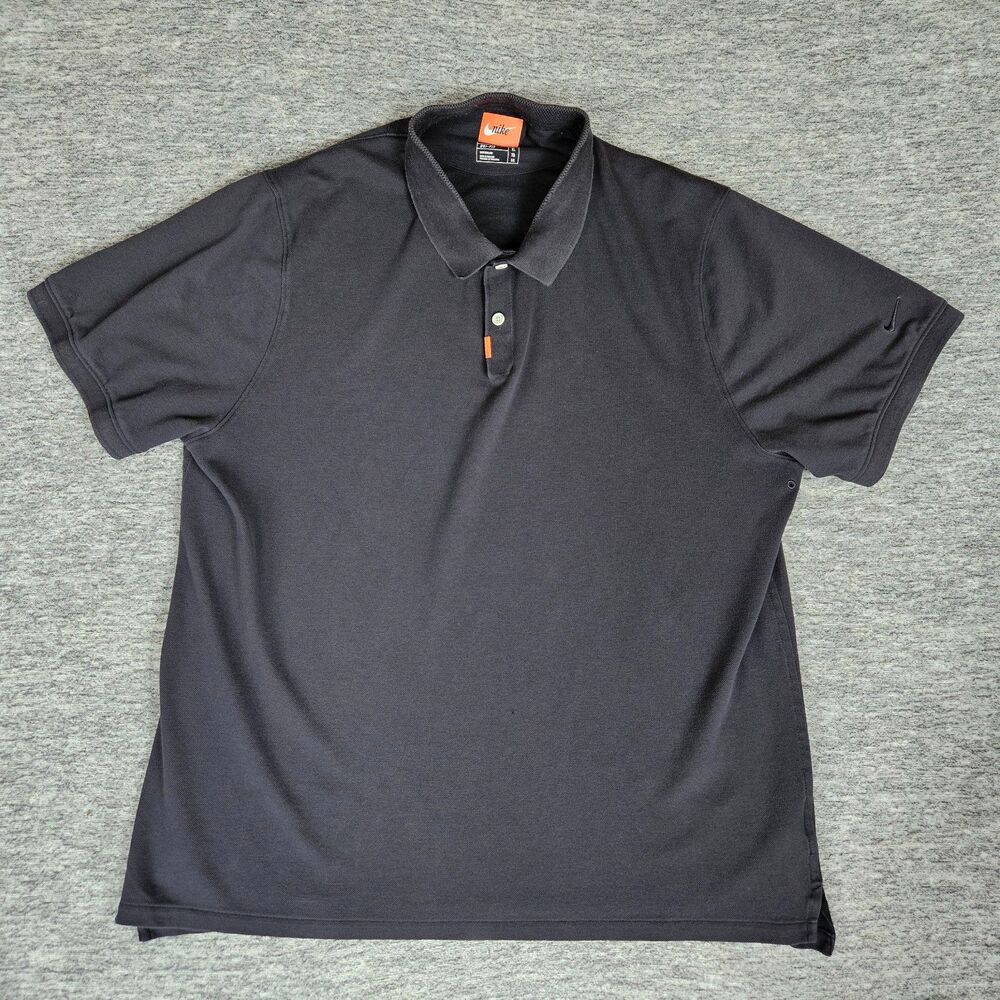 Men's The Nike Golf Polo Standard Dry-Fit Shirt AT6111-010 Size XL Black Preppy